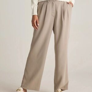 Quince Stretch Crepe Pleated Wide Leg Pants